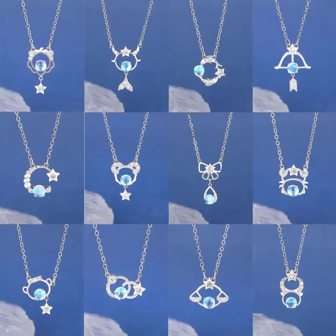 12星座ネックレス レディース アクセサリー 星座 ペンダント シルバーカラー 商品画像2