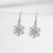 フックピアス レディース アクセサリー ラインストーン 雪の花 結晶 スノーフレーク 揺れる キラキラ 上品 カジュアル かわいい プレゼント ギフト 贈り物 お祝い 記念日 誕生日 デート 女子会 パーティー お呼ばれ お出かけ デイリー 普段使い おしゃれ エレガント シンプル ファッション小物 雑貨 女性 シルバーカラー