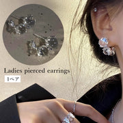 スタッドピアス 1ペア ピアス レディース クリア 透明 女性 婦人 アクセサリー 耳飾り 大ぶり かわいい おしゃれ 大人女子 ギフト プレゼント 存在感