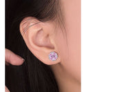 スタッドピアス 両耳用 ポストピアス アクセサリー フラワー レディース ラインストーン 女性 シルバーカラー かわいい  花 ハート 小さめ ピンク キラキラ きれいめ 上品 清楚 プレゼント ギフト 贈り物 記念日 婦人用
