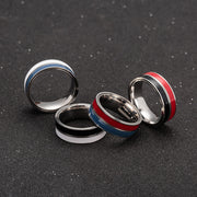 リング 指輪 メンズ 男性 アクセサリー シルバーカラー 幅広 8mm バイカラー シンプル 高級感 高見え 存在感 普段使い カジュアル かっこいい メタル 贈り物 誕生日 ギフト 普段使い プレゼント ファッション小物 紳士