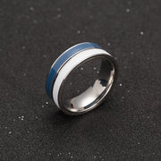 リング 指輪 メンズ 男性 アクセサリー シルバーカラー 幅広 8mm バイカラー シンプル 高級感 高見え 存在感 普段使い カジュアル かっこいい メタル 贈り物 誕生日 ギフト 普段使い プレゼント ファッション小物 紳士