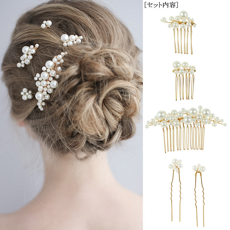 ヘアアクセサリー 5点セット コーム Uピン レディース 女性用 商品画像2