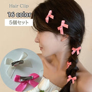 ヘアクリップ 5個セット レディース ヘアアクセサリー リボン かわいい おしゃれ フェミニン キュート カラバリ豊富 大人女子 女性 ヘアセット