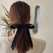 ポニーフック ヘアフック ヘアカフス レディース 女性 ヘアアクセサリー ファッション雑貨 リボン 無地 ブラック カーキ シンプル シック 可愛い キュート ガーリー フェミニン