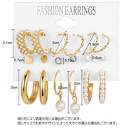 ピアス 9ペアセット フープピアス スタッドピアス レディース 女性用 アクセサリー リング パール調 ラインストーン ねじれ おしゃれ 可愛い シンプル 華やか 耳飾り おでかけ デート 普段使い プレゼント