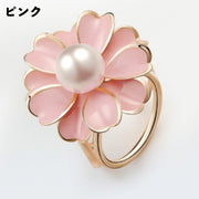 スカーフリング スカーフ留め レディース 女性 アクセサリー ストール留め 留め具 フェイクパール パール調 お花 フラワー おしゃれ パーティー 結婚式 装飾雑貨 ファッション小物