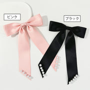 ヘアクリップ レディース ヘアアクセサリー 単品 1個 くちばしクリップ リボン フェイクパール おしゃれ かわいい 髪飾り 髪留め まとめ髪 大人可愛い フェミニン ガーリー クラシック お出かけ 女性用 婦人用