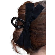 バンスクリップ ヘアクリップ ブラックリボン ヘアアクセサリー レディース まとめ髪 ヘアアレンジ 無造作ヘア 髪留め おおきめ 黒 おしゃれ シック