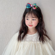 ヘアクリップ 子供 女の子 キッズ ヘアアクセサリー 髪飾り リボン スパンコール かわいい おしゃれ お出かけ キラキラ 豪華