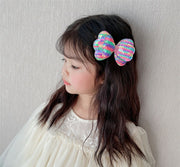 ヘアクリップ 子供 女の子 キッズ ヘアアクセサリー 髪飾り リボン スパンコール かわいい おしゃれ お出かけ キラキラ 豪華