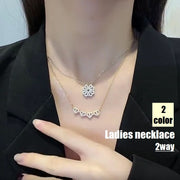 ネックレス 2way レディース 女性 婦人 アクセサリー 首飾り チェーン クローバー 四つ葉 ハート マグネット シンプル かわいい おしゃれ プレゼント ギフト