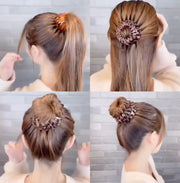 ヘアクリップ ヘアリング マルチクリップ レディース 女性 ヘアアクセサリー 髪留め まとめ髪 ポニーテール お団子ヘア ヘアアレンジ 髪飾り 可愛い おしゃれ マーブル調 ファッション小物