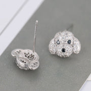 スタッドピアス トイプードルピアス パヴェ調 ラインストーン アクセサリー レディース 女性用 ファッション小物 おしゃれ かわいい 犬 イヌ いぬモチーフ プレゼント ギフト 誕生日 記念日
