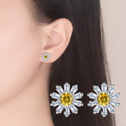 スタッドピアス キャッチピアス レディース 女性 アクセサリー ラインストーン フラワーモチーフ お花 デイジー 耳飾り 可愛い おしゃれ 上品 ギフト プレゼント