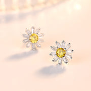 スタッドピアス キャッチピアス レディース 女性 アクセサリー ラインストーン フラワーモチーフ お花 デイジー 耳飾り 可愛い おしゃれ 上品 ギフト プレゼント
