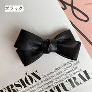 ヘアクリップ レディース 女性用 ヘアアクセサリー くちばしクリップ 髪飾り 髪留め まとめ髪 ヘアアレンジ リボン フェイクレザー 無地 ブラック グレー ピンク ネイビー おしゃれ かわいい 普段使い ファッション小物