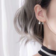 フープピアス リングピアス 中折れ式 レディース アクセサリー 耳飾り モチーフ ハート クロス スター シルバーカラー ローズゴールドカラー 揺れる かわいい 華奢 ギフト プレゼント デート 女性 ワンタッチ