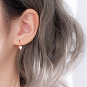 フープピアス リングピアス 中折れ式 レディース アクセサリー 耳飾り モチーフ ハート クロス スター シルバーカラー ローズゴールドカラー 揺れる かわいい 華奢 ギフト プレゼント デート 女性 ワンタッチ