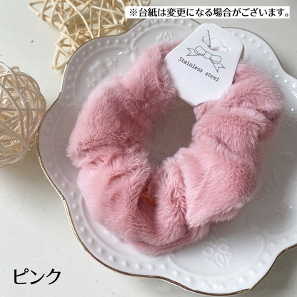 シュシュ ヘアゴム ヘアアクセサリー レディース 女性用 ボア 商品画像5
