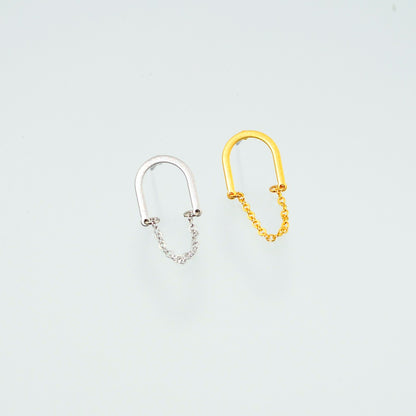 スタッドピアス レディース アクセサリー チェーン メタルフレーム 揺れる 商品画像5