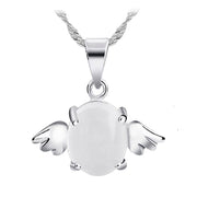 ペンダントトップ ペンダントヘッド ネックレスチャーム レディース 女性 アクセサリー 羽根 エンジェル ストーン 丸 ジュエリー ファッション小物 おしゃれ シンプル きらきら かわいい キュート ギフト プレゼント 記念日 お祝い パーティ 白 ピンク