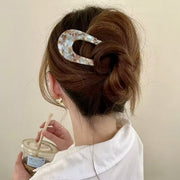 かんざし 簪 単品 1個 U字 レディース 女性 婦人 ヘアアクセサリー 髪飾り マーブル Uピン ヘアピン ヘアアレンジ まとめ髪 髪留め アップスタイル シンプル かわいい カジュアル 定番 ベーシック お洒落