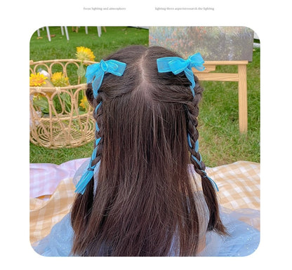 ヘアクリップ 2個セット リボン ロング ヘアアクセサリー 子供 商品画像3
