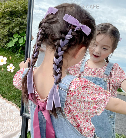 ヘアクリップ 2個セット リボン ロング ヘアアクセサリー 子供 商品画像4