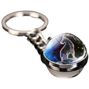 キーホルダー キーリング バッグチャーム レディース メンズ アクセサリー 夜光 蓄光 光る ボール型 12星座 宇宙 黄道十二宮 ファッション小物 雑貨 おしゃれ お洒落 大人 子供 子ども こども 女性 婦人 男性 紳士 女の子 男の子 男女兼用 プチギフト 贈り物
