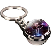キーホルダー キーリング バッグチャーム レディース メンズ アクセサリー 夜光 蓄光 光る ボール型 12星座 宇宙 黄道十二宮 ファッション小物 雑貨 おしゃれ お洒落 大人 子供 子ども こども 女性 婦人 男性 紳士 女の子 男の子 男女兼用 プチギフト 贈り物