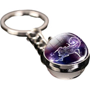 キーホルダー キーリング バッグチャーム レディース メンズ アクセサリー 夜光 蓄光 光る ボール型 12星座 宇宙 黄道十二宮 ファッション小物 雑貨 おしゃれ お洒落 大人 子供 子ども こども 女性 婦人 男性 紳士 女の子 男の子 男女兼用 プチギフト 贈り物