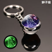 キーホルダー キーリング バッグチャーム レディース メンズ アクセサリー 夜光 蓄光 光る ボール型 12星座 宇宙 黄道十二宮 ファッション小物 雑貨 おしゃれ お洒落 大人 子供 子ども こども 女性 婦人 男性 紳士 女の子 男の子 男女兼用 プチギフト 贈り物