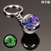 キーホルダー キーリング バッグチャーム レディース メンズ アクセサリー 夜光 蓄光 光る ボール型 12星座 宇宙 黄道十二宮 ファッション小物 雑貨 おしゃれ お洒落 大人 子供 子ども こども 女性 婦人 男性 紳士 女の子 男の子 男女兼用 プチギフト 贈り物