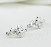 ピアス スタッドピアス レディース アクセサリー ラインストーン ハート シルバーカラー おしゃれ かわいい プレゼント ギフト