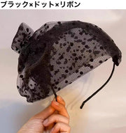 カチューシャ レディース 女性 ヘアアクセサリー メッシュ 幅広 ヘアバンド風 水玉 ドット 無地 可愛い 通気性 ファッション小物