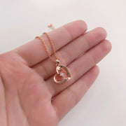ネックレス ペンダント レディース アクセサリー 首飾り ラインストーン ハート型 可愛い おしゃれ 上品 女性用 婦人用 ファッション小物 記念日 誕生日 プレゼント 贈り物 ギフト