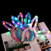 光るカチューシャ ヘッドアクセサリー コスプレ 仮装 大人用 うさ耳 うさぎ 耳 LEDライト ふわふわ かわいい パーティー イベント 目立つ ユニーク