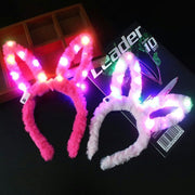 光るカチューシャ ヘッドアクセサリー コスプレ 仮装 大人用 うさ耳 うさぎ 耳 LEDライト ふわふわ かわいい パーティー イベント 目立つ ユニーク