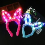光るカチューシャ ヘッドアクセサリー コスプレ 仮装 大人用 うさ耳 うさぎ 耳 LEDライト ふわふわ かわいい パーティー イベント 目立つ ユニーク