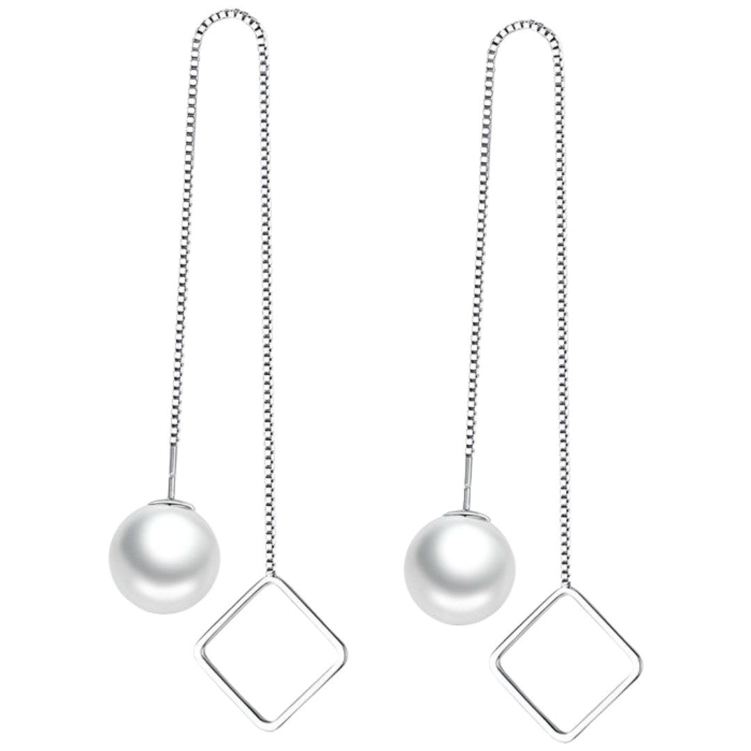 ピアス アメリカンピアス チェーン レディース アクセサリー 上品 シンプル 揺れる ぶら下がり ロング フェイクパール 丸 四角 三角 ラウンド サークル スクエア トライアングル 幾何学 図形 ベネチアンチェーン ボックスチェーン シルバーカラー 普段使い お出かけ お呼ばれ おしゃれ 女性 彼女 妻 嫁 大人女子 婦人 プレゼント ギフト 贈り物 誕生日 記念日 母の日