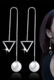 ピアス アメリカンピアス チェーン レディース アクセサリー 上品 シンプル 揺れる ぶら下がり ロング フェイクパール 丸 四角 三角 ラウンド サークル スクエア トライアングル 幾何学 図形 ベネチアンチェーン ボックスチェーン シルバーカラー 普段使い お出かけ お呼ばれ おしゃれ 女性 彼女 妻 嫁 大人女子 婦人 プレゼント ギフト 贈り物 誕生日 記念日 母の日