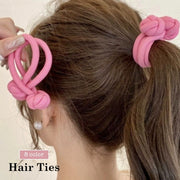 ヘアゴム ヘアアクセサリー 髪くくり レディース 女性 組み紐風 ぽんぽん シンプル ベーシック 単色 可愛い かわいい ブラック ブラウン カラバリ豊富