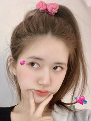 ヘアゴム ヘアアクセサリー 髪くくり レディース 女性 組み紐風 ぽんぽん シンプル ベーシック 単色 可愛い かわいい ブラック ブラウン カラバリ豊富