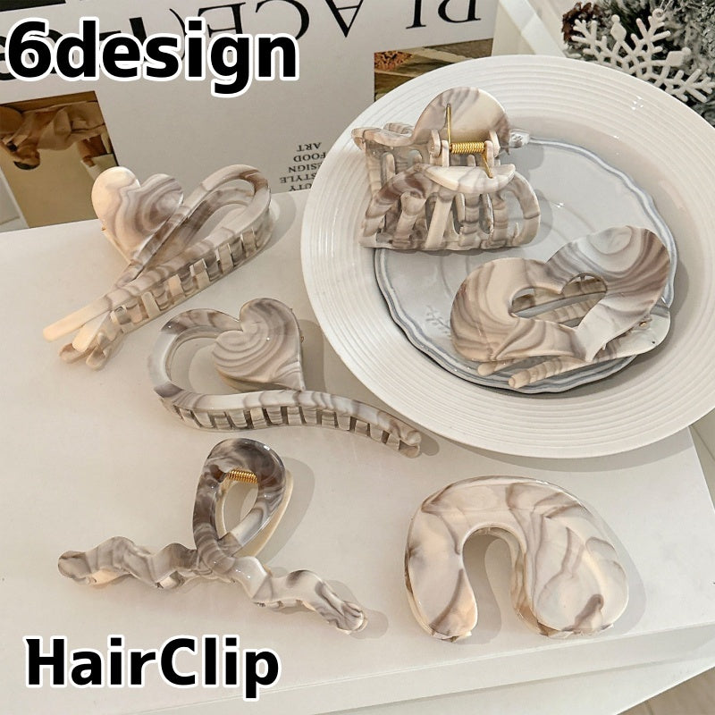 マーブルヘアクリップ バンスクリップ ヘアアクセサリー レディース 女性 ヘアアレンジ 商品画像
