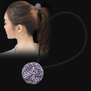 ヘアゴム レディース 球 丸 玉1個付き ラインストーン キラキラ 女性 大玉 髪留め まとめ髪 ヘアアレンジ 髪ゴム ボール型 可愛い おしゃれ ファッション小物