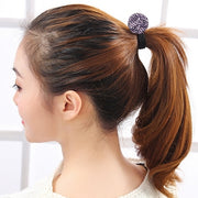 ヘアゴム レディース 球 丸 玉1個付き ラインストーン キラキラ 女性 大玉 髪留め まとめ髪 ヘアアレンジ 髪ゴム ボール型 可愛い おしゃれ ファッション小物