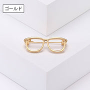 ブローチ ピンブローチ レディース アクセサリー 眼鏡 メガネ めがね おしゃれ かわいい ユニーク 個性的 ギフト プレゼント 贈り物 カジュアル デイリー お出かけ ゴールドカラー シルバーカラー