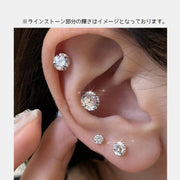 ピアス スタッドピアス レディース アクセサリー ラインストーン ボールキャッチ イヤーロブ トラガス ヘリックス キラキラ キレイ おしゃれ