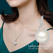 ペンダントトップ 単品 レディース アクセサリー ネックレスヘッド チャーム パール調 ラインストーン シルバーカラー 上品 洗練 おしゃれ シンプル 女性用 ジュエリー